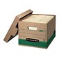 Bankers Box® Medium-Duty Recycled FastFold File Storage Boxes, Lift-Off Lid, Letter/Legal Size, Brown, 12/Carton (12770)