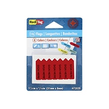 Redi-Tag Sign Here Flags, Assorted Colors, 0.31 Wide, 126/Pack (72020)
