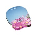 Fellowes Photo Gel Non-Skid Mouse Pad/Wrist Rest Combo, Pink Flowers (9179001)