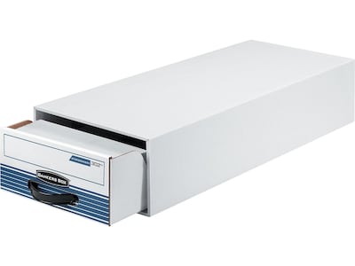 Bankers Box Stor/Drawer File Storage Drawer, Check Size, White/Blue (00302)