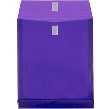 JAM Paper® Plastic Envelopes with Hook & Loop Closure, 9.75 x 11.75 with 1 Inch Expansion, Purple, 1