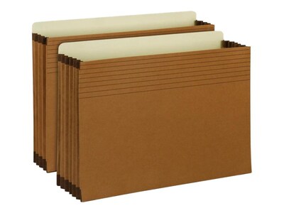 Smead Redrope File Pockets, 3.5 Expansion, Legal Size, Brown, 10/Box (74264)