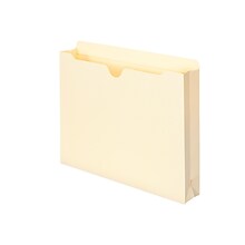 Smead 100% Recycled File Jackets, Reinforced Straight-Cut Tab, 2 Expansion, Letter Size, Manila, 50