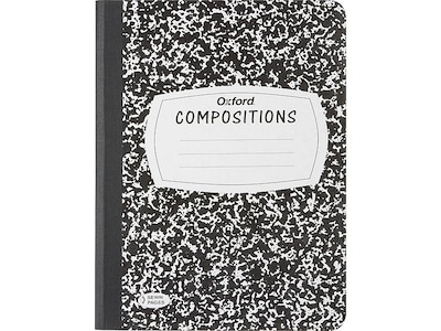 Oxford Composition Notebooks, 9.75 x 7.5, Wide Ruled, 120 Sheets, Black (09-6120)