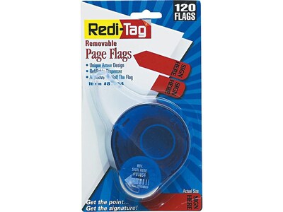 Redi-Tag Sign Here Flags, Red, 0.56 Wide, 120/Pack (81054)