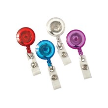 SICURIX Badge Reels, Assorted Colors, 4/Pack (68884)