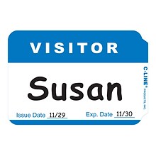 C-Line Sticker Name Tags/Labels, White with Blue Border, 100/Box (92245)