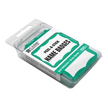 C-Line Sticker Name Tags/Labels, White with Green Border, 100/Box (92263)