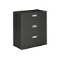 HON Brigade 600 Series 3-Drawer Lateral File Cabinet, Locking, Charcoal, Letter/Legal, 36"W (H683.L.S)