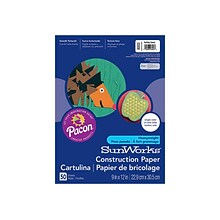 SunWorks 9W x 12L Construction Paper, Holiday Green, 50/Pack (8003)