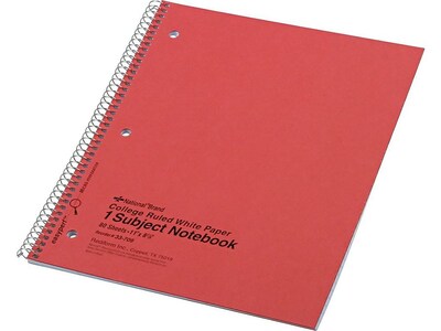 National Brand Kolor Kraft 1-Subject Notebooks, 8.86 x 11, College Ruled, 80 Sheets, Each (RED3370