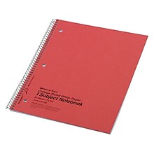 National Brand Kolor Kraft 1-Subject Notebooks, 8.86 x 11, College Ruled, 80 Sheets, Each (RED3370