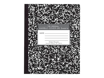 Roaring Spring Paper Products Composition Notebooks, 7 x 8.5, Wide Ruled, 36 Sheets, Black (77332)