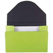 JAM Paper® Colorful Business Card Holder Case with Round Flap, Matte Lime Green Chipboard, Sold Indi