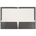 JAM Paper® Laminated Two-Pocket Glossy Presentation Folders, Grey, 25/Pack (31225352a)