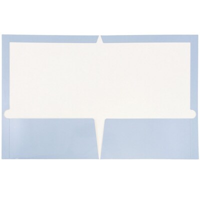JAM Paper Laminated Two-Pocket Glossy Presentation Folders, Baby Blue, 50/Box (31225346c)