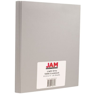 JAM Paper® Matte Cardstock, 8.5 x 11, 130lb Light Gray, 25/pack
