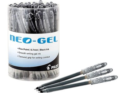 Pilot Neo-Gel Gel Pens, Fine Point, Black Ink, 48/Pack (84071)
