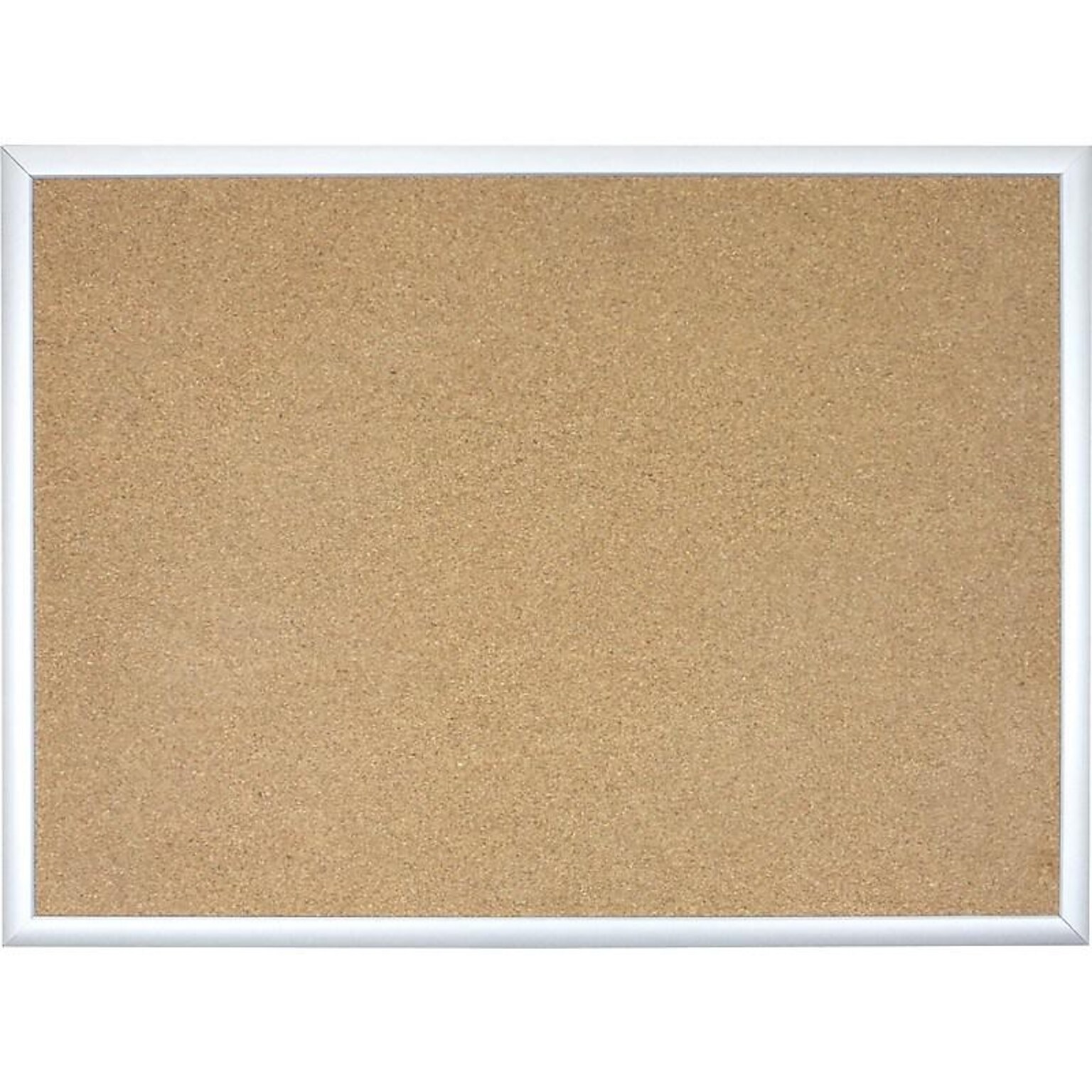 U Brands Basics Cork Bulletin Board, Silver Frame, 4 x 3 (022U00-01)