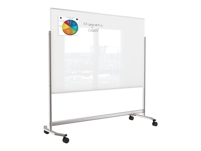 MooreCo Visionary Move Glass Dry-Erase Whiteboard, Metal Frame, 6 x 4 (74951)