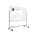 MooreCo Visionary Move Glass Dry-Erase Whiteboard, Metal Frame, 6 x 4 (74951)