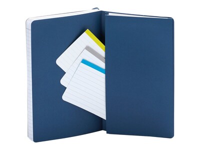 Poppin Professional Notebooks, 5" x 8.25", College Ruled, 96 Sheets, Blue (100358)