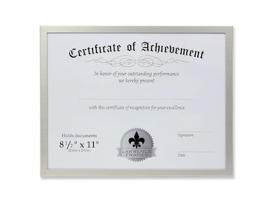Lawrence Frames Document Metal Certificate Frame, Aluminum (240181)
