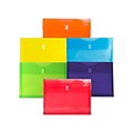 JAM Paper Poly Envelope with Hook & Loop Closure, 1 Expansion, Letter Size, Assorted Colors, 6/Pack