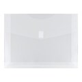 JAM Paper Poly Envelope with Hook & Loop Closure, 2 Expansion, Letter Size, Clear, 12/Pack (218V2CL