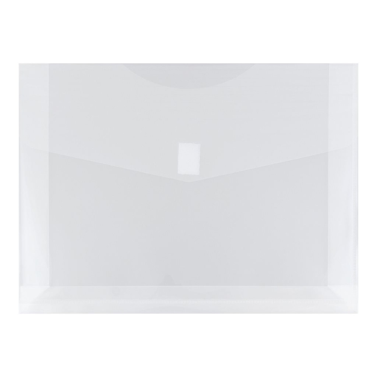 JAM Paper Poly Envelope with Hook & Loop Closure, 2 Expansion, Letter Size, Clear, 12/Pack (218V2CL)