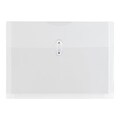 JAM Paper Poly Envelope Button & String Tie Closure, 1 Expansion, Letter Size, Clear, 12/Pack (218B