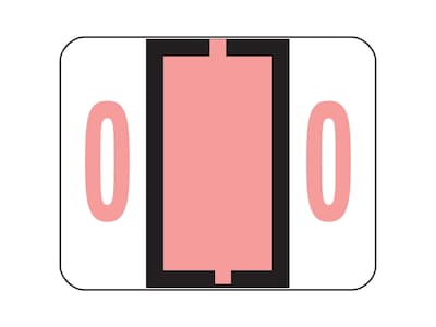 Smead BCCRN Color Coded Numeric Labels, 0, Pink, 500/Roll (67370)