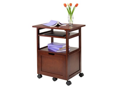 Winsome Piper 3-Shelf Wood Mobile Printer Stand, Brown (94427)