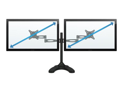 Mount-It! Dual Monitor Stand, Up To 27" Monitors, Black (MI-792)