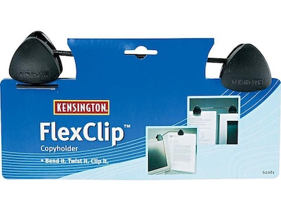 Kensington FlexClip Plastic Document Holder Mount with Clip, Black (K62081BF)