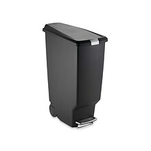 simplehuman Indoor Step Trash Can, Black Plastic, 10.5 Gal. (CW1361)