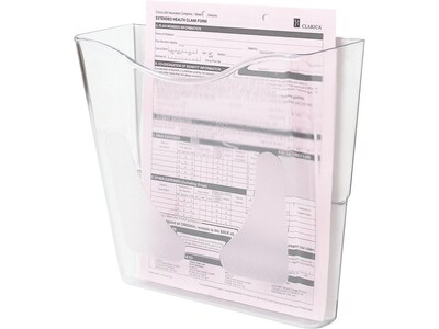 Deflect-O Euro-Style DocuPocket Single Pocket Plastic Letter/Legal Size Wall File, Clear (63001)