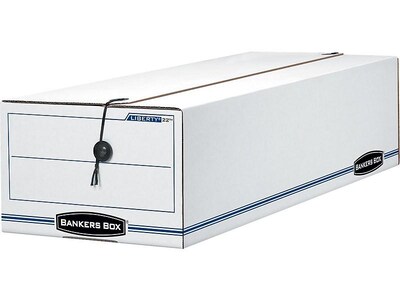 Banker Box Liberty Corrugated Check & Form Storage Boxes, String & Button, 7H x 8.75W x 23.25D, W