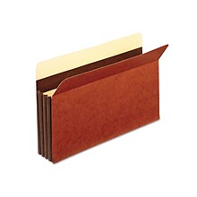Globe-Weis 10% Recycled Heavy Duty Reinforced File Pocket, 3 1/2 Expansion, Legal Size, Brown, 25/B