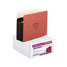 Pendaflex 10% Recycled Heavy Duty Reinforced File Pocket, 5 1/4 Expansion, Letter Size, Brown, 10/B