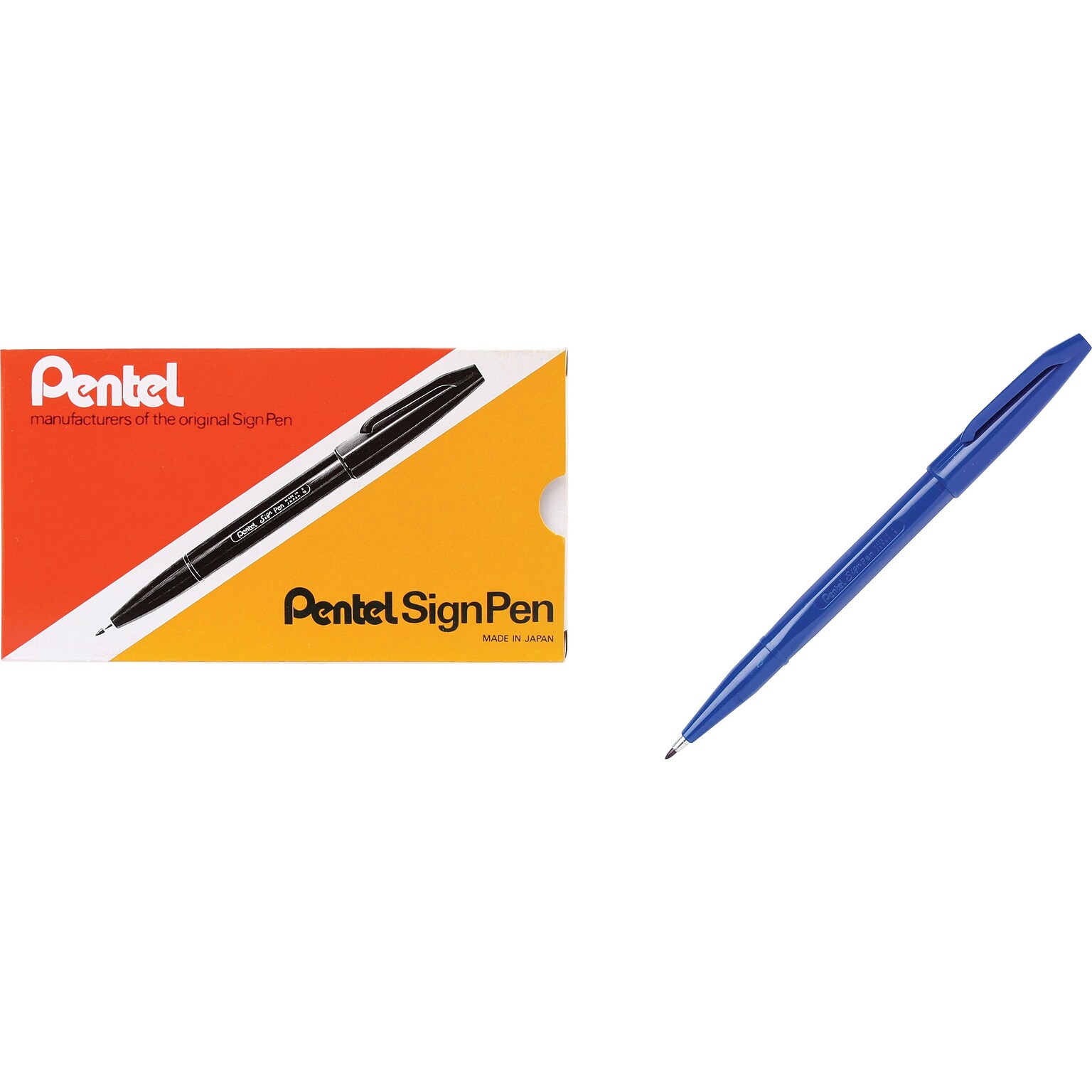 Pentel Sign Gel Pens, Fine Point, Blue Ink, Dozen (S520-C)