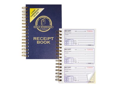 Rediform Gold Standard 2-Part Carbonless Receipts Book, 5"L x 2.75"W, 225 Forms/Book (8L829)