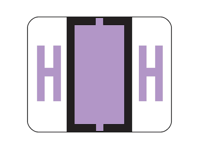 Smead BCCR Color Coded Alphabetic Labels, H, Lavender, 500/Roll (67078)