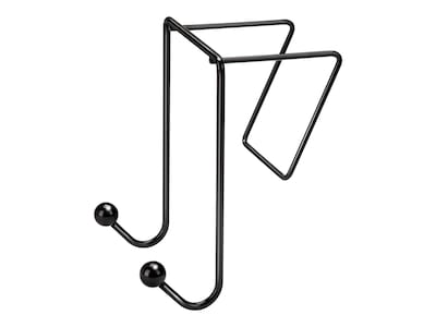 Fellowes Wire Partition Additions Plastic Double Coat Hook, Black (75510)