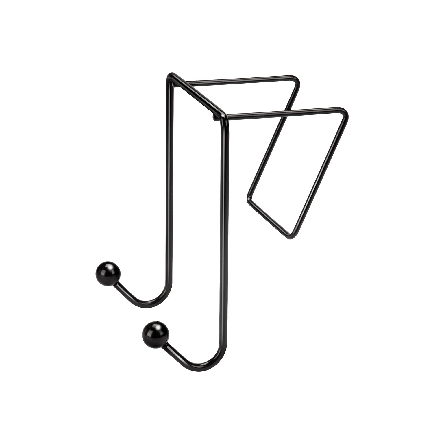 Fellowes Wire Partition Additions Plastic Double Coat Hook, Black (75510)