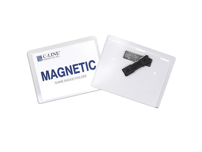 C-Line ID Badge Holders/Cards, Clear with White Inserts, 20/Box (92943)