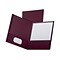 Oxford Linen 2-Pocket Pocket Portfolio Folders, Burgundy, 25/Box (53441EE)