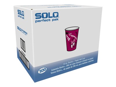 Solo Bistro Hot Cups, 10 Oz., Multicolor, 300/Carton (OF10BI-0041)