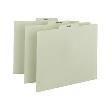 Smead File Guides, Jan-Dec Index, Straight Cut, Letter Size, Gray/Green, 12/Set (50365)