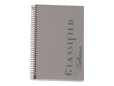 TOPS Classified Colors 1-Subject Notebooks, 5.5 x 8.5, Narrow Ruled, 100 Sheets, Gray/Silver (7350
